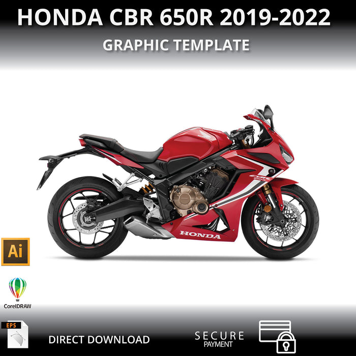 Honda CBR 650R 2019-2022 Motorcycle 1:1 Vector Graphic Template