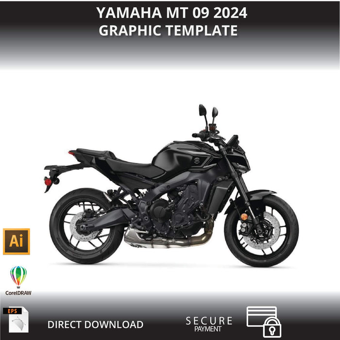 Yamaha MT-03 2021-2023 motorfiets 1:1 vector grafische sjabloon