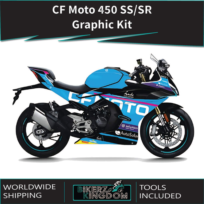 CF MOTO 450 SR / SS  Blue Graphic Kit 2022-2024 Models