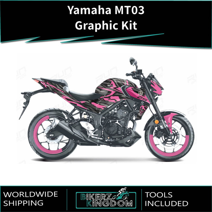 Yamaha MT07 grafische kit past op de grijze sticker van 2014 - 2017