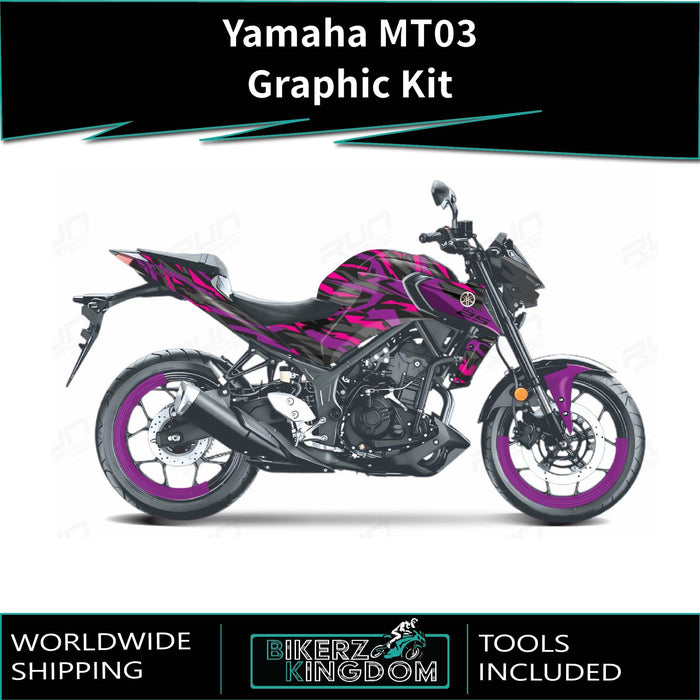 Yamaha MT07 grafische kit past op de grijze sticker van 2014 - 2017