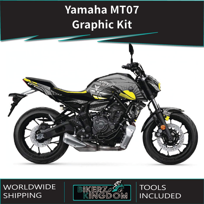 YAMAHA MT07 Graphics Kit 2014-2024 Sun Rays Design MT07 Decal Set