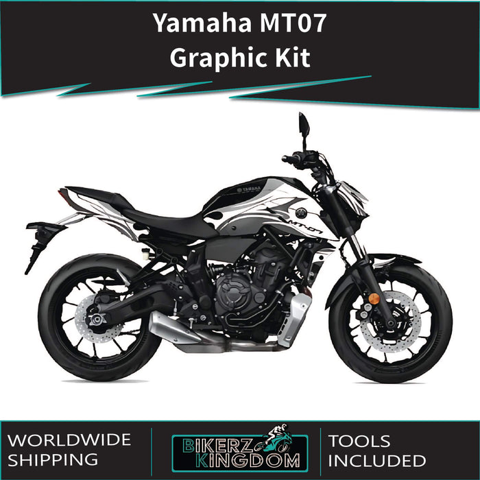 YAMAHA MT07 Graphics Kit Paint Splash Grey 2014-2024 Design MT07 Decal Set