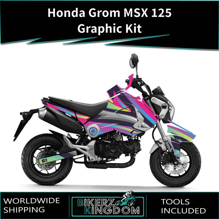 Honda Grom MSX 125 2013-2016 Graphic Kit Rainbow Theme Decal Wrap