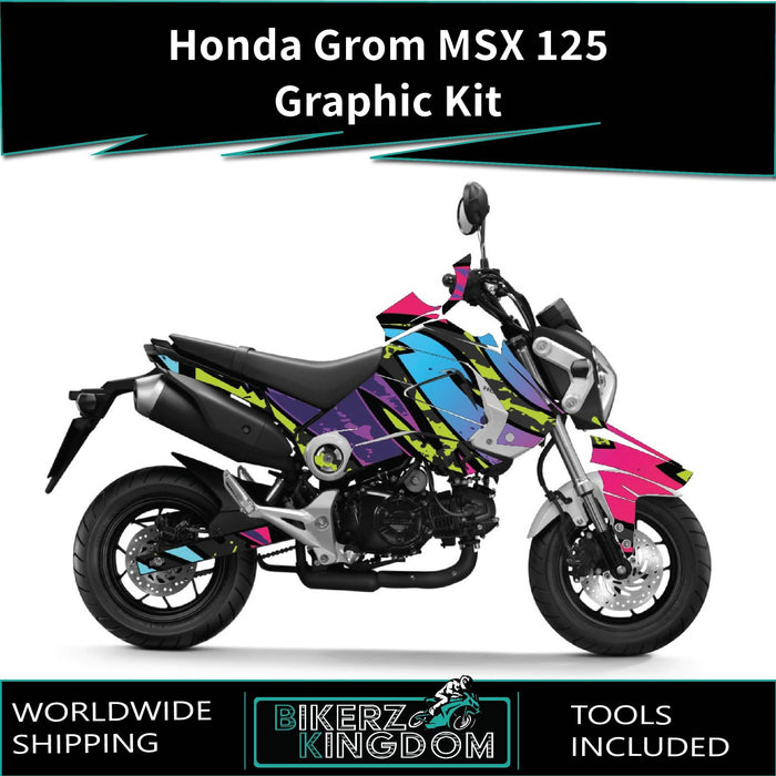 Honda Grom MSX 125 2013-2016 Graphic Kit Rainbow Theme Decal Wrap