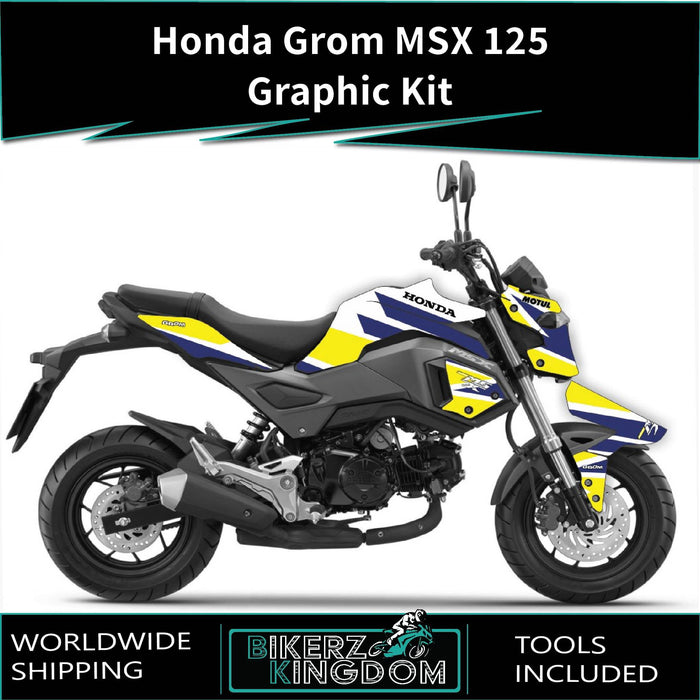 Honda Grom MSX 125 V2 2017-2020 Graphic Kit Bright Race Colours Decal Wrap