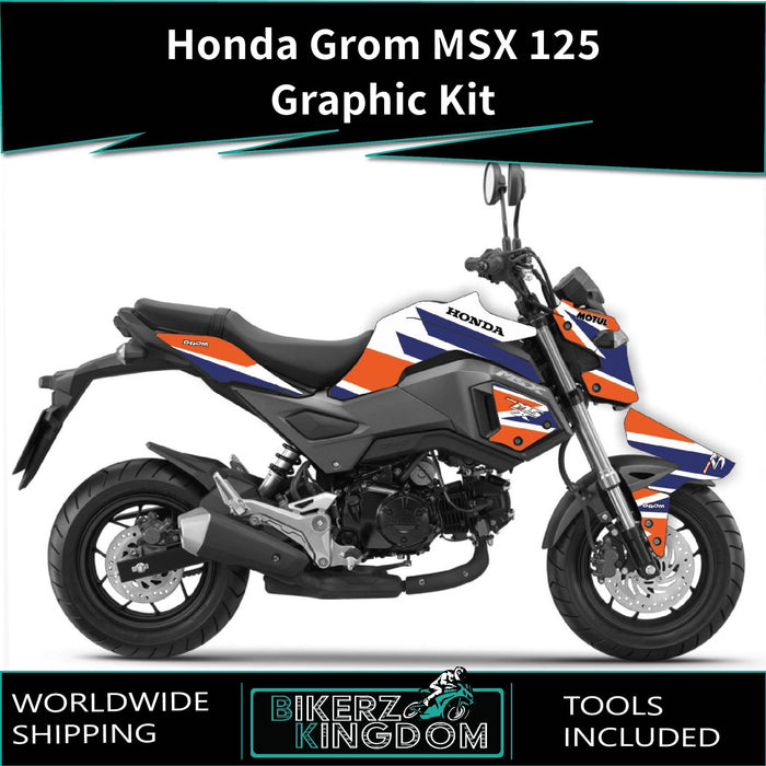 Honda Grom MSX 125 V2 2017-2020 Graphic Kit Bright Race Colours Decal Wrap