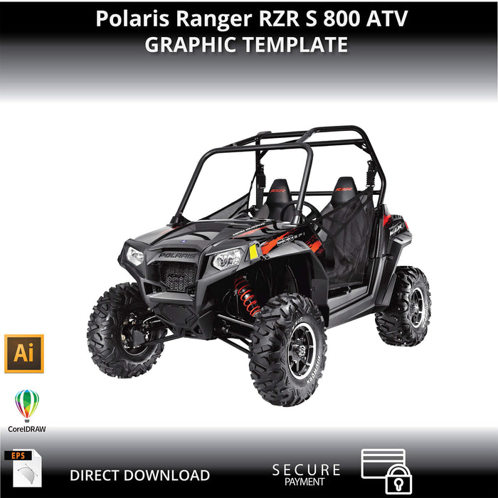 Polaris Ranger RZR S 800 ATV 1:1 Vector Graphic Template