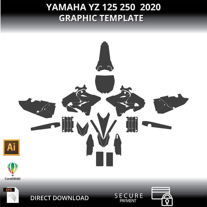 YAMAHA YZ 125 250  2020 1:1 Vector Graphic Template