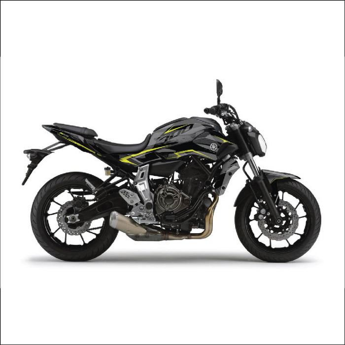 YAMAHA MT07 Yellow and Grey Graphic Kit 2014-2024