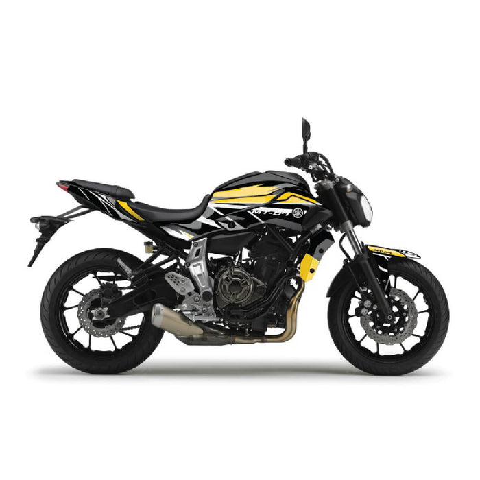 Yamaha MT07 grafische kit past op de grijze sticker van 2014 - 2017