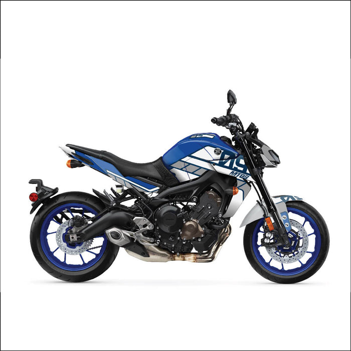 YAMAHA MT09 White Midnight Blue Graphic Kit 2014-2024