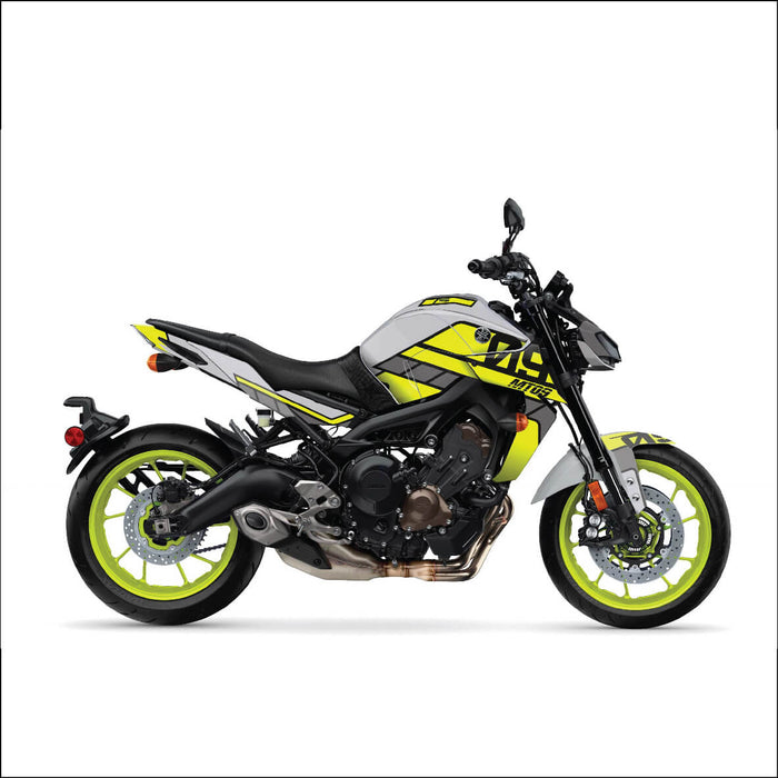 YAMAHA MT09 Bright Yellow and Grey Graphic Kit 2014-2024