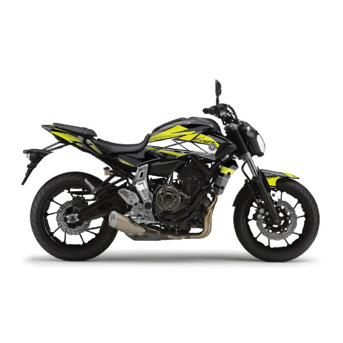 Yamaha MT07 grafische kit past op de grijze sticker van 2014 - 2017