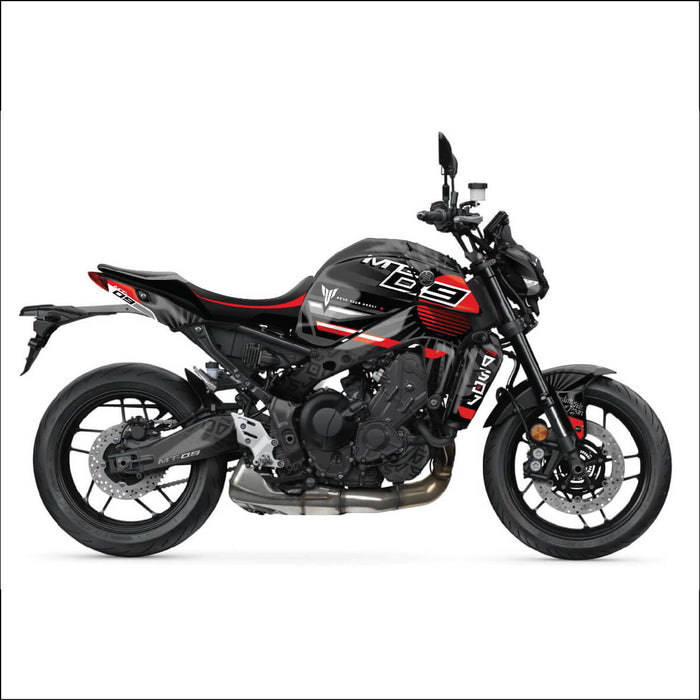 YAMAHA MT-09 Graphic Red and Black Graphic Kit 2020-2023