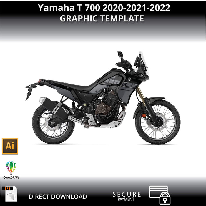 Yamaha T 700 2020-2021-2022 Motorcycle 1:1 Vector Graphic Template