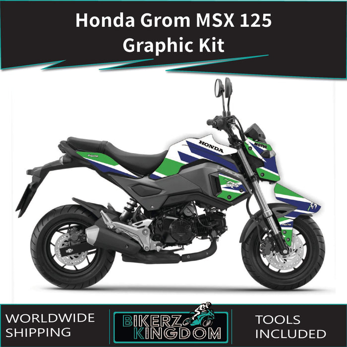 Honda Grom MSX 125 V2 2017-2020 Graphic Kit Bright Race Colours Decal Wrap