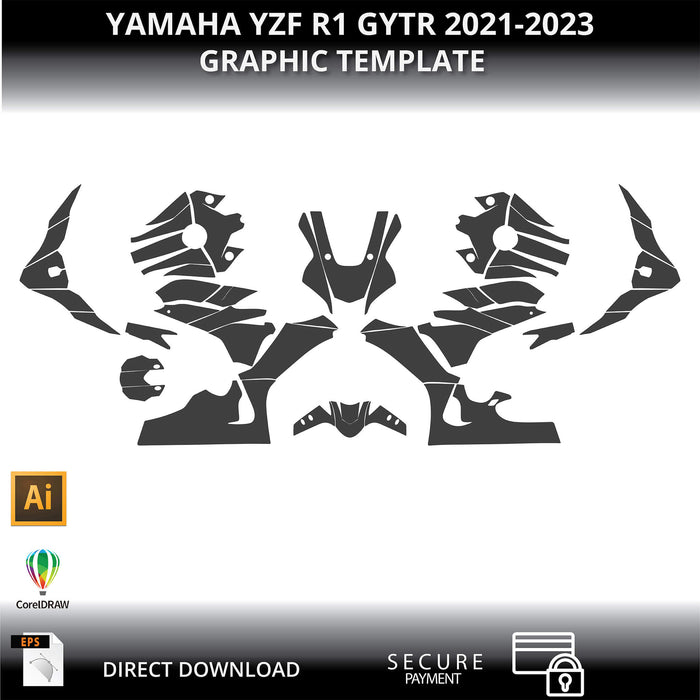 YAMAHA YZF R1 GYTR 2021-2023 1:1 Vector Graphic Template