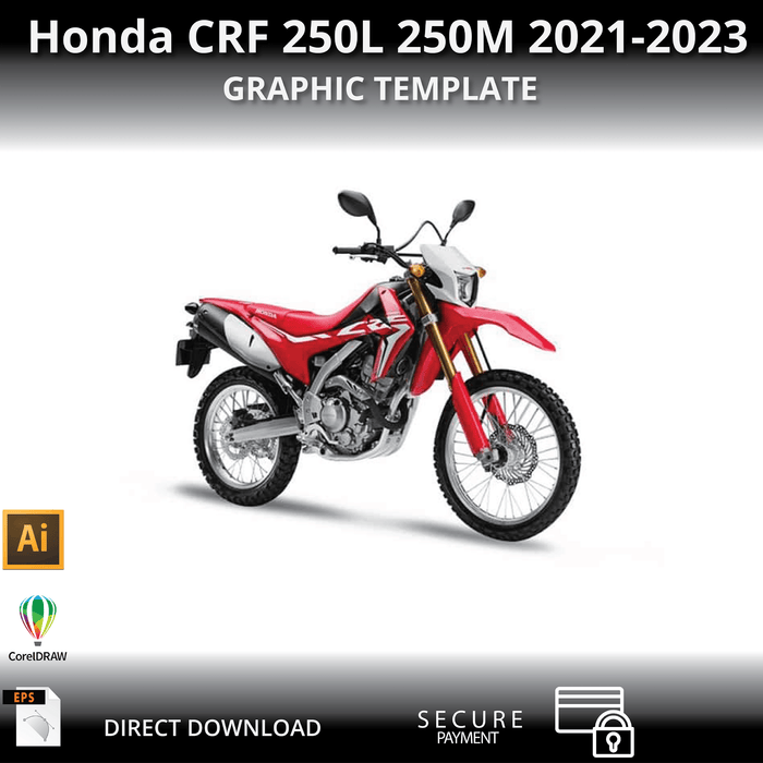 HONDA CRF 250L 250M 2021-2023 Motorcycle 1:1 Vector Graphic Template