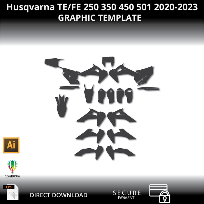 Husqvarna TE/FE 2020-2023 1:1 Vector Graphic Template