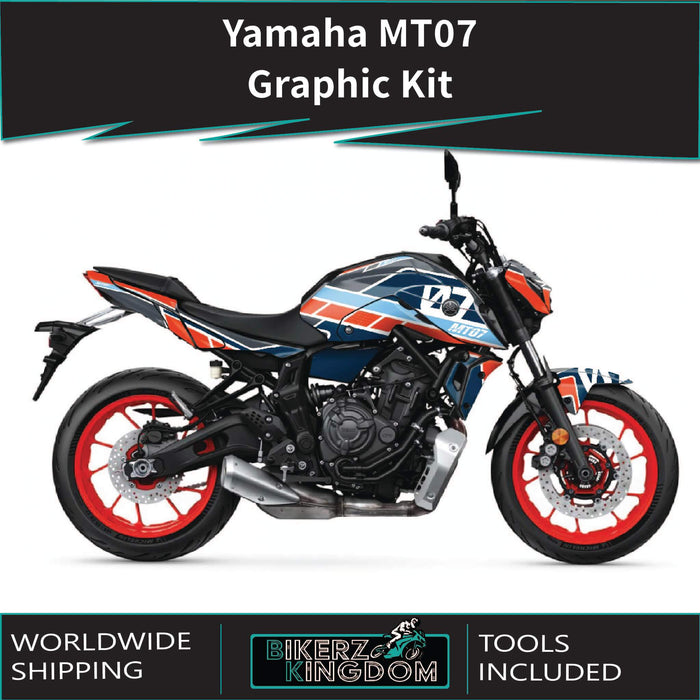 YAMAHA MT07 Graphics Kit Chequered 2014-2024 Design MT07 Decal Set