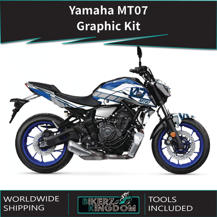 YAMAHA MT07 Graphics Kit Chequered 2014-2024 Design MT07 Decal Set