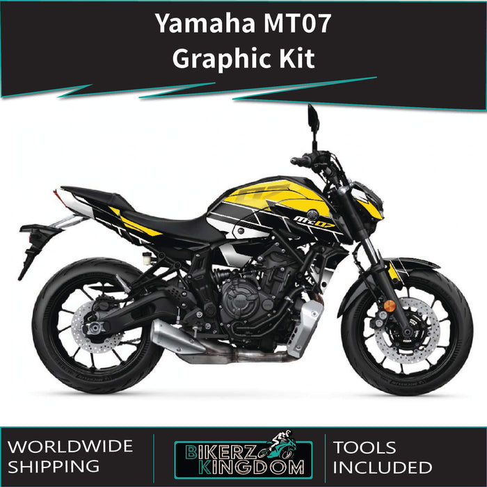 YAMAHA MT07 Graphics Kit Chequered 2014-2024 Design MT07 Decal Set