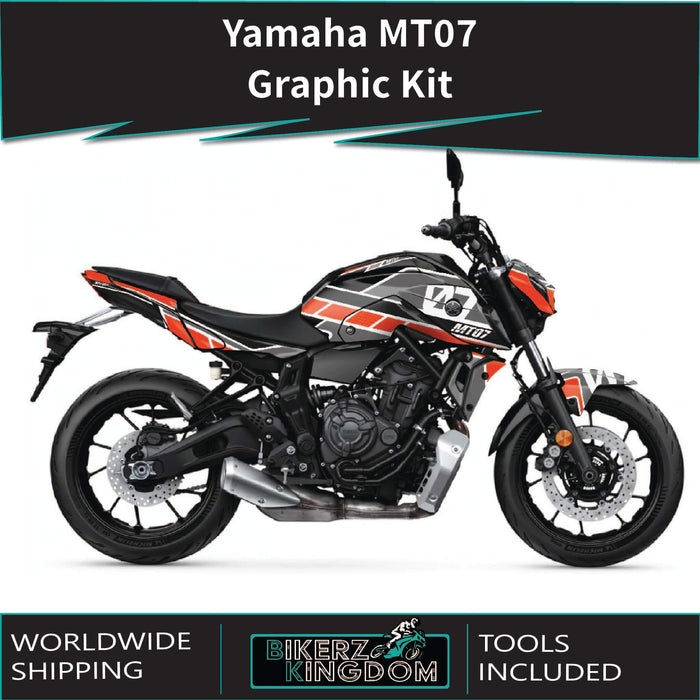 YAMAHA MT07 Graphics Kit Chequered 2014-2024 Design MT07 Decal Set