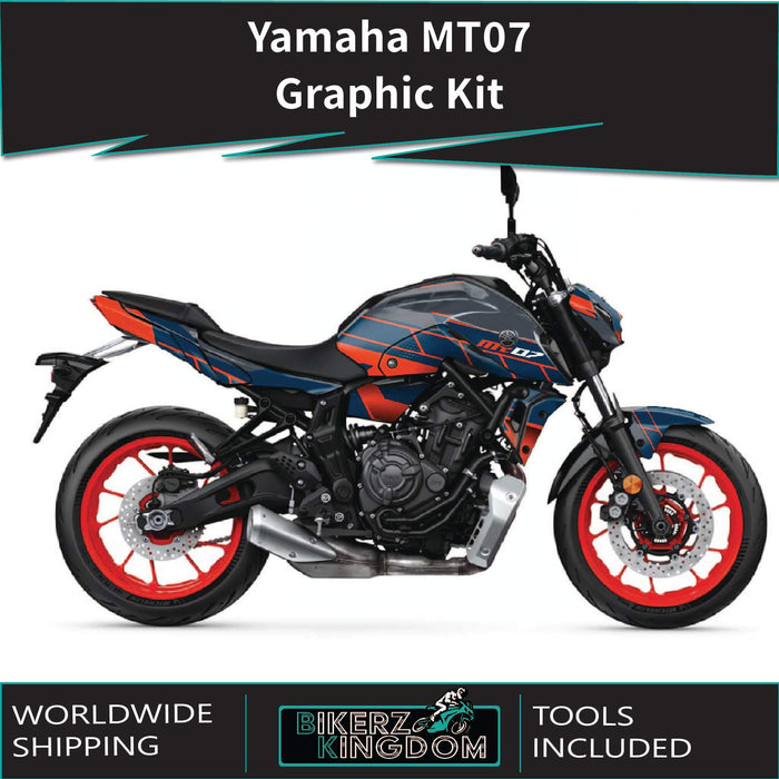 YAMAHA MT07 Graphics Kit Chequered 2014-2024 Design MT07 Decal Set