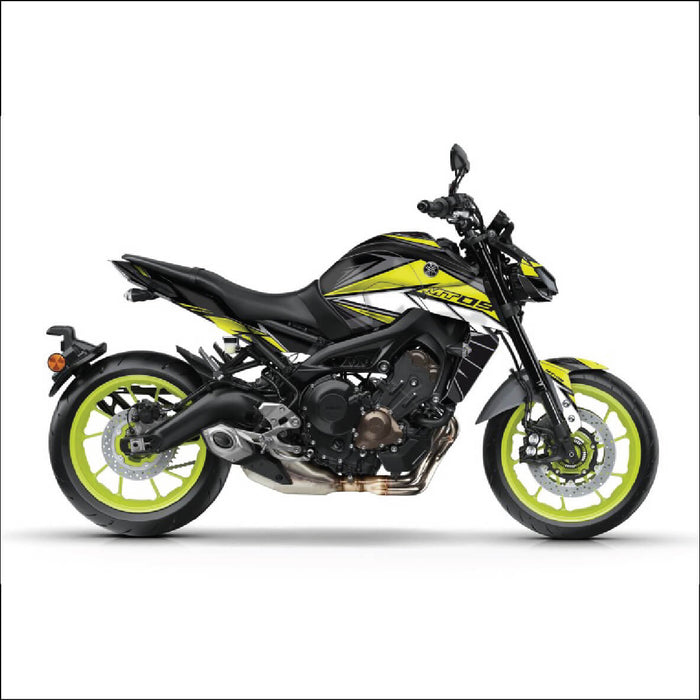 YAMAHA MT09 Black and Yellow Decal Set 2014-2024