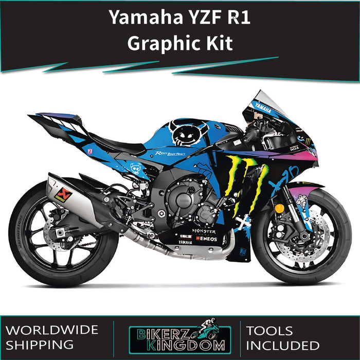 Yamaha MT07 grafische kit past op de grijze sticker van 2014 - 2017