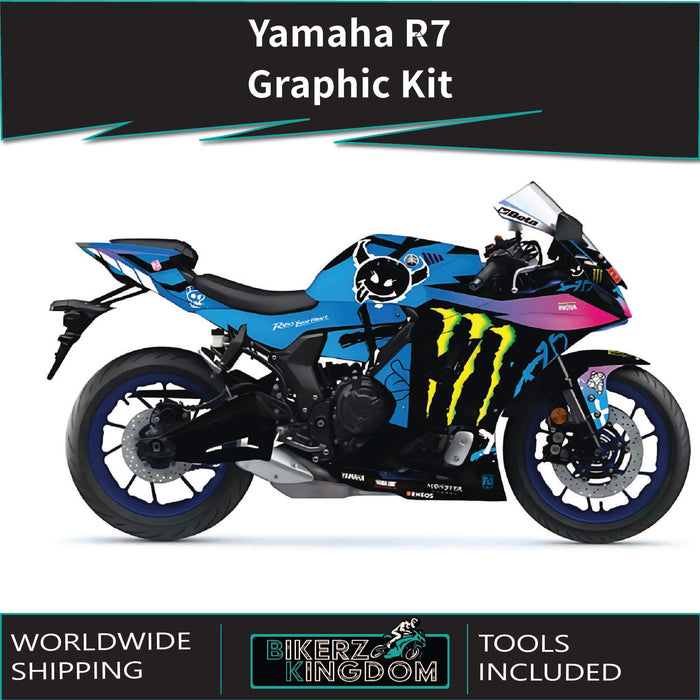 Yamaha MT07 grafische kit past op de grijze sticker van 2014 - 2017