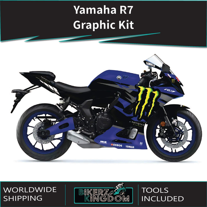 Yamaha MT07 grafische kit past op de grijze sticker van 2014 - 2017