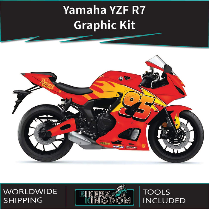 Yamaha YZF R7 Lightening McQueen Graphic Kit 2021-2024 Models