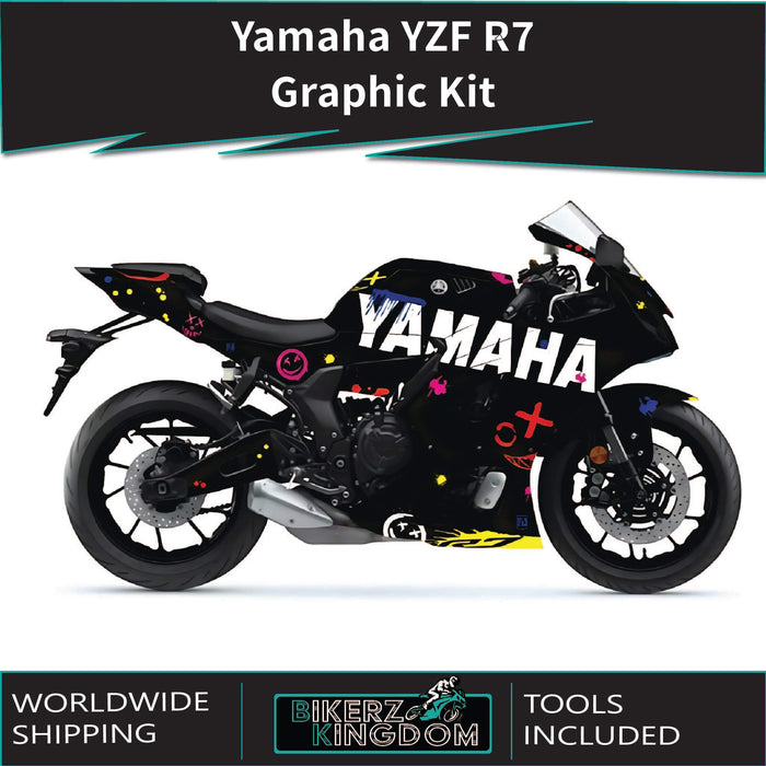 Yamaha YZF R7 Paint Splat Graphic Kit 2021-2024 Models