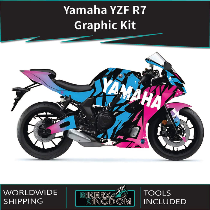 Yamaha MT07 grafische kit past op de grijze sticker van 2014 - 2017