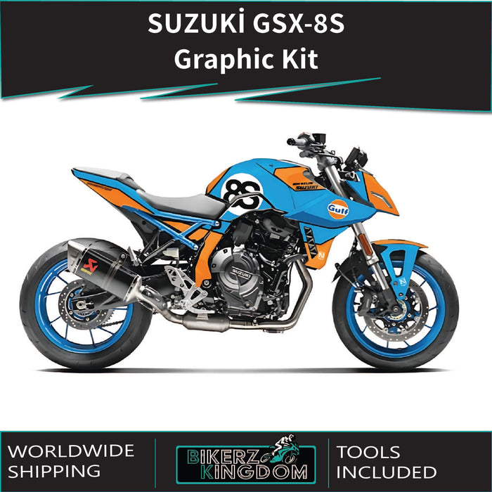 SUZUKİ GSX-8S Orange and Blue Graphic Kit 2023-2024 Models