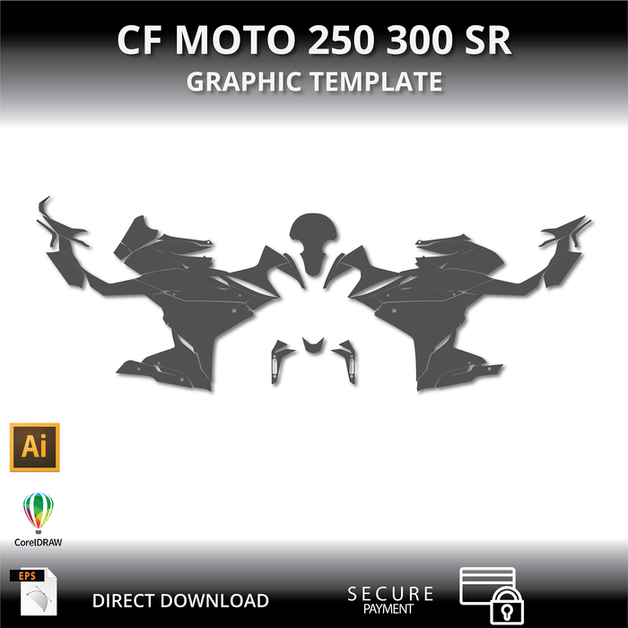 CF MOTO 250 300 SR Motorcycle 1:1 Vector Graphic Template