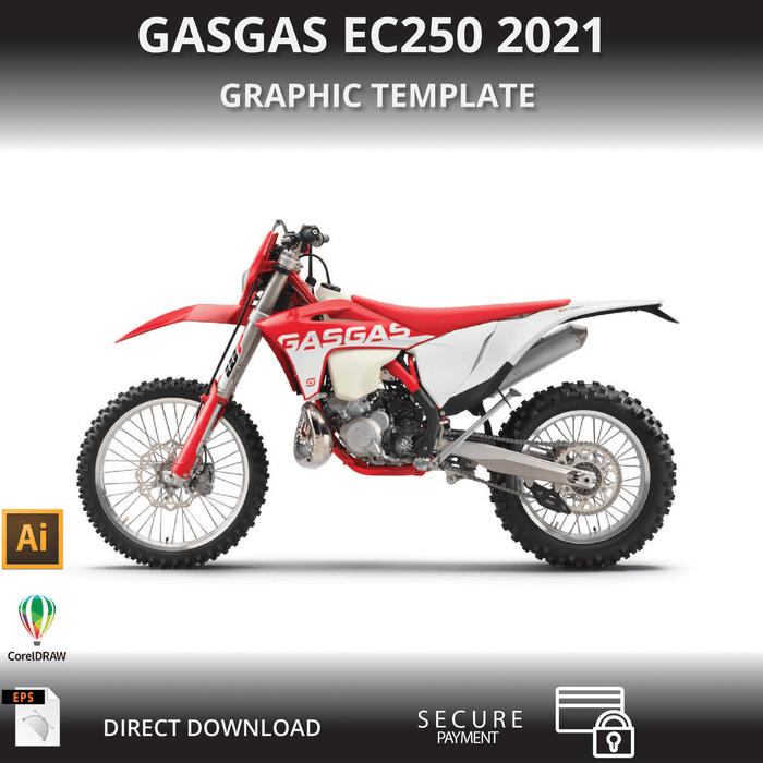 GasGas 2021-2023 EC250 MC450F MC350F MC250F Motorcycle 1:1 Vector Graphic Template