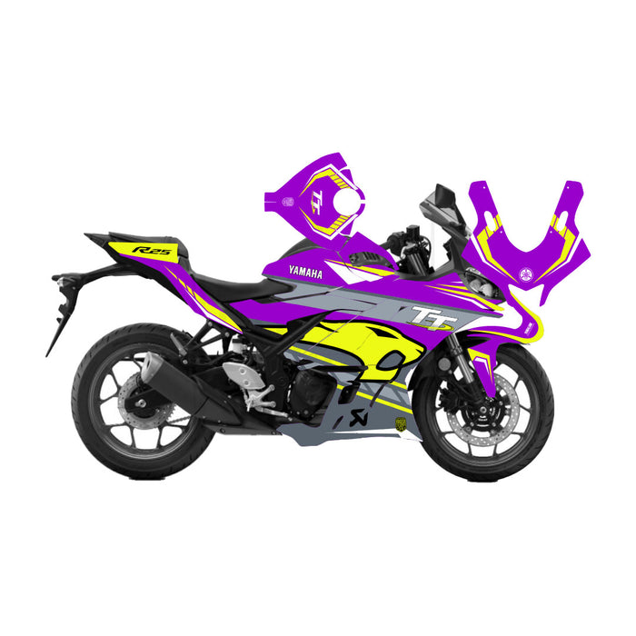 IOMTT Purple Yellow Yamaha R3 R25 Decal Sticker Kit 2019-2022